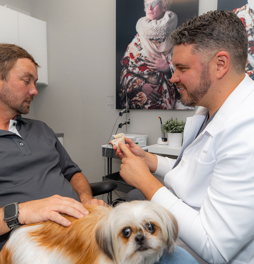 Dr. stapleton at dental implant consulatation